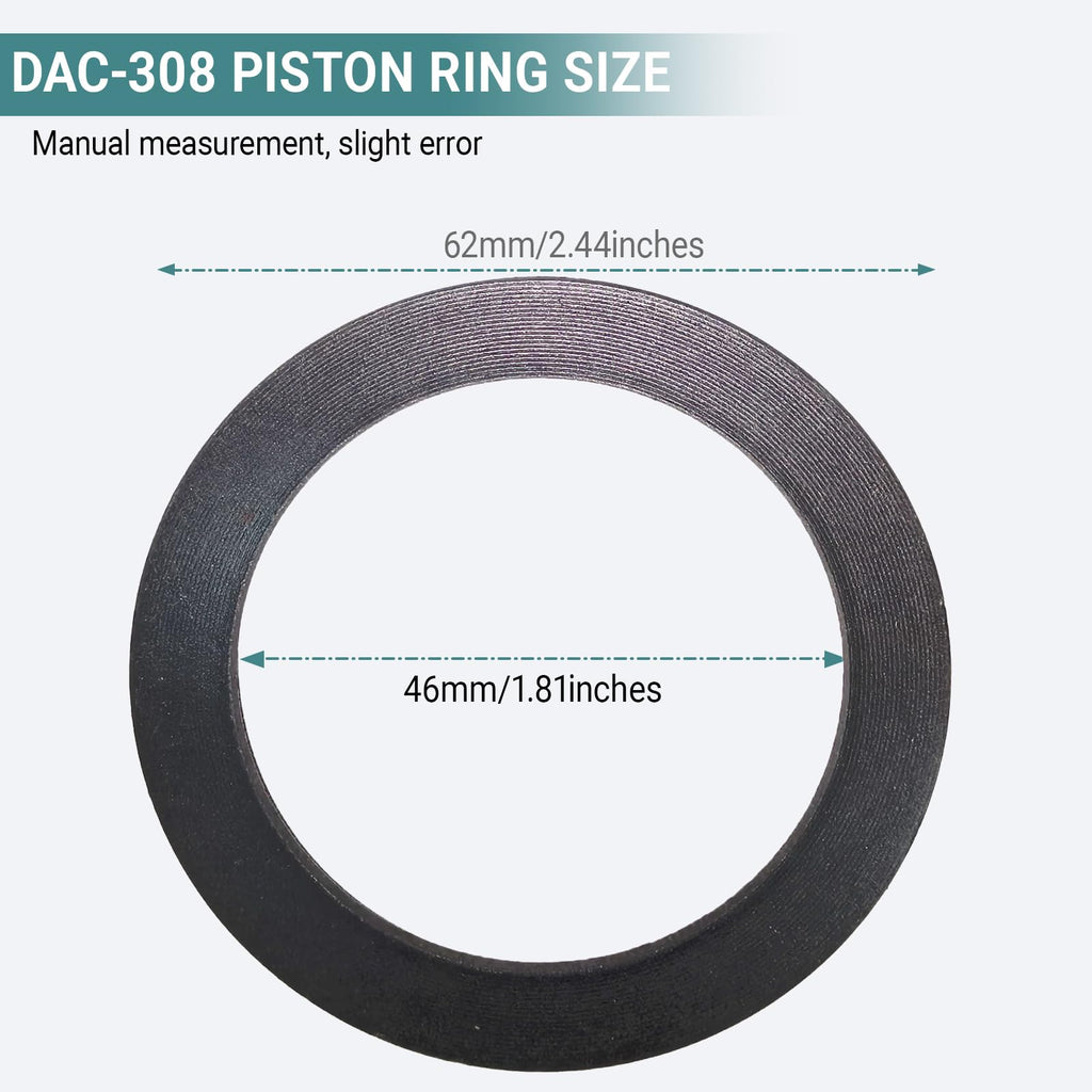 4 Pack DAC-308 Piston Ring Kit - Oil-Less Air Compressor Piston Ring Replacement for Craftsman K-0650 K-0058 KK-4835 KK-5081 A02743, Fits for De-Walt Porter Cable Devilbiss Compressors