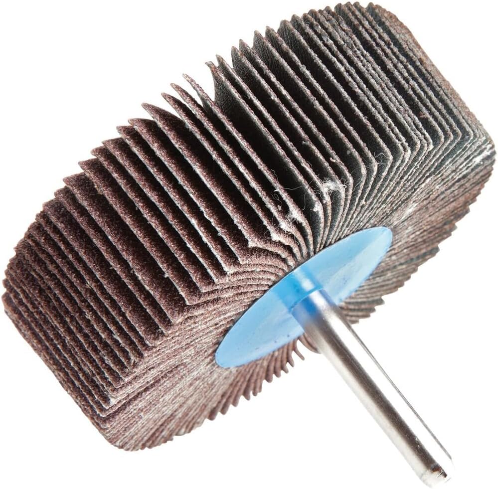 Forney 60182 3-Inch by 1-Inch Mounted Flap Wheel 80 Grit with 1/4-Inch Shank