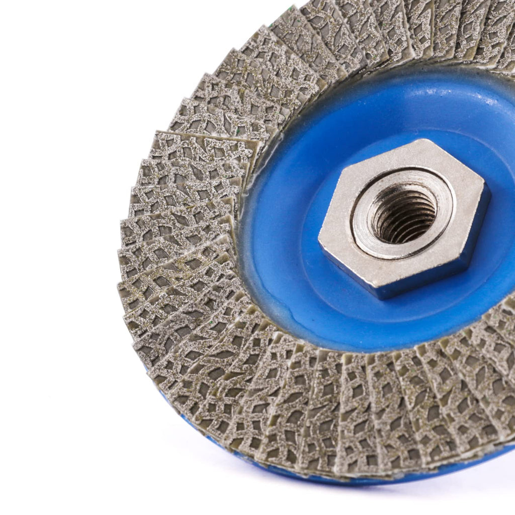 BSRTTOOL 4.5" Diamond Flap Disc Grinding Sanding Wheels - Ceramics,Sander Tile, Stone,Glass,Concrete, Granite with 5/8 inch-11 Metal Thread Adapter£¨4PCS£