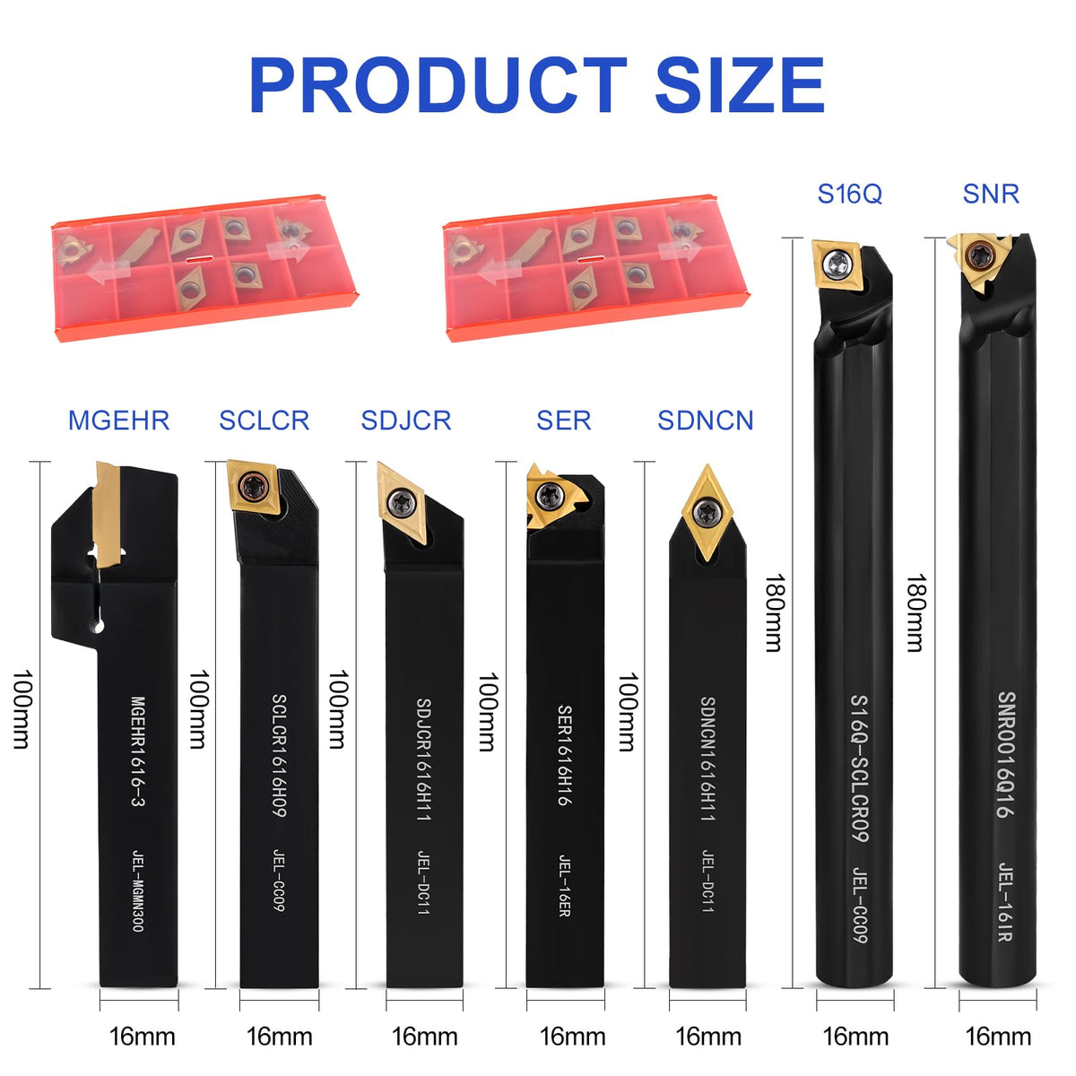 VERFUTHL Indexable Lathe Turning Tool 21Pcs Kit 5/8" 16mm Shank for Turning