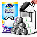 8 Gallon 207 Counts Strong Drawstring Trash Bags Garbage Bags, Medium Kitchen Trash Can Bathroom Bin Liners, Plastic