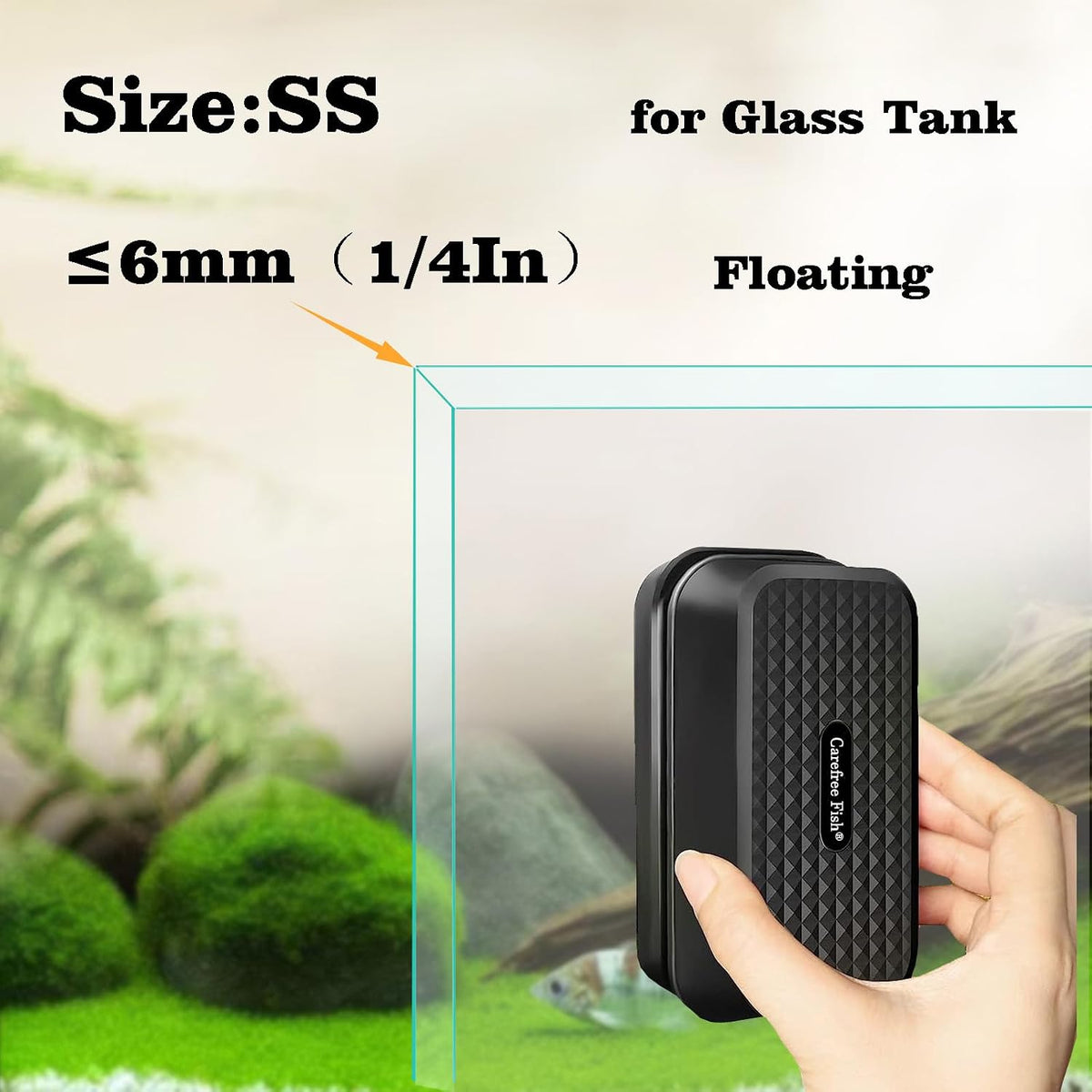 Aquarium Small Magnetic Cleaner for Glass Fish Tank Algae Scraper Floating
