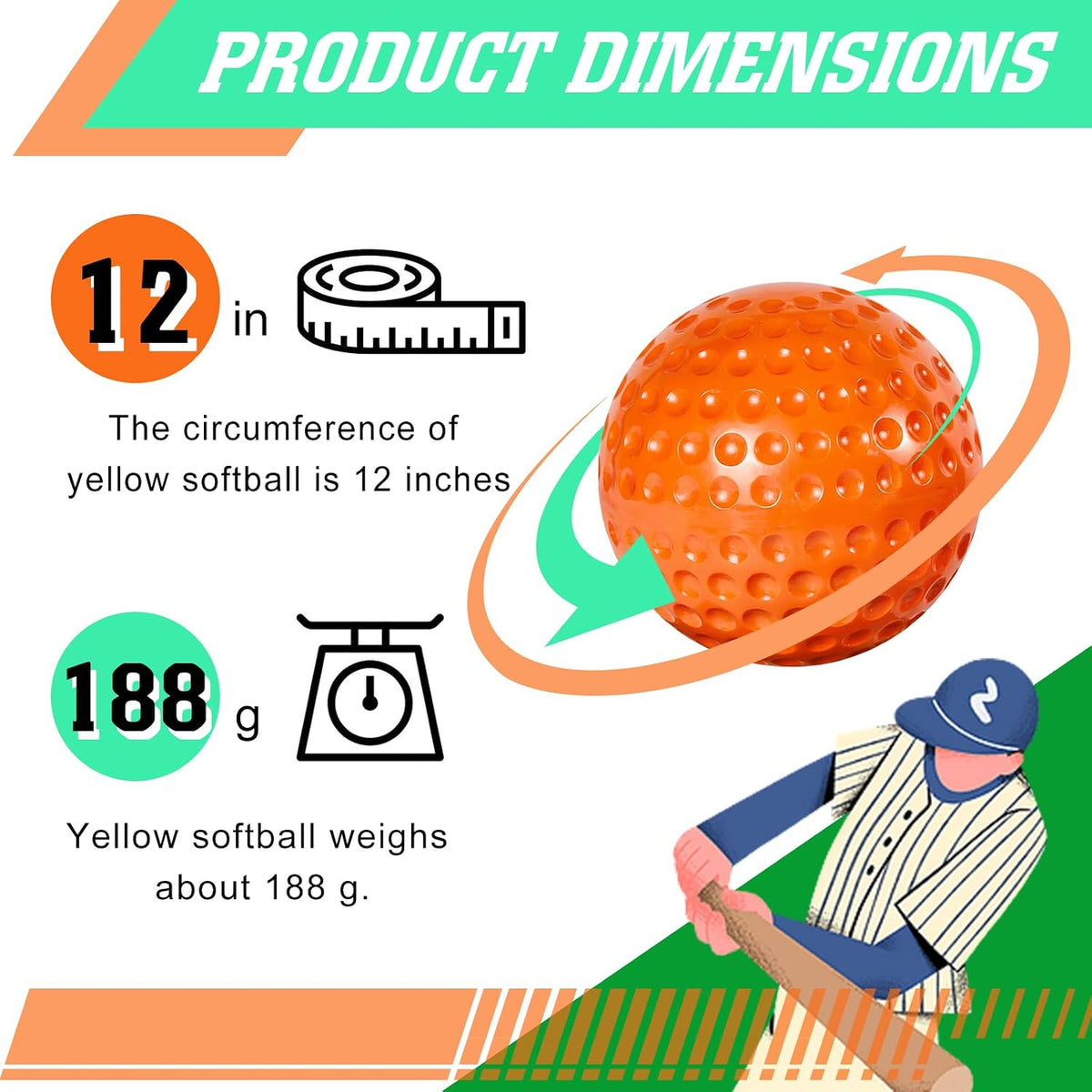 24 PCS Pitching Machine Softballs, Dimpled Softball