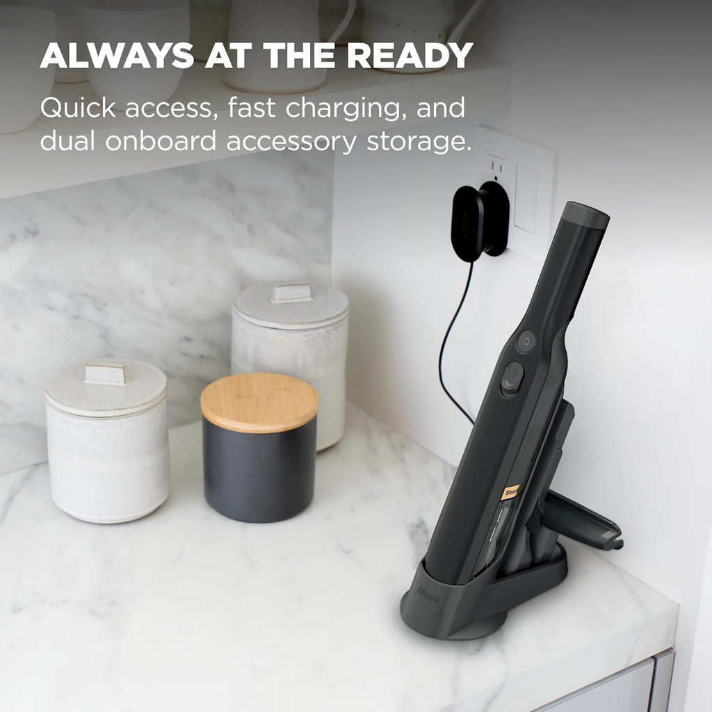 WANDVAC Cordless Hand Vac, Black, WV201BK | Lightweight at 1.4 Lbs., Powerful Suction for Pet Hair, Charging Dock