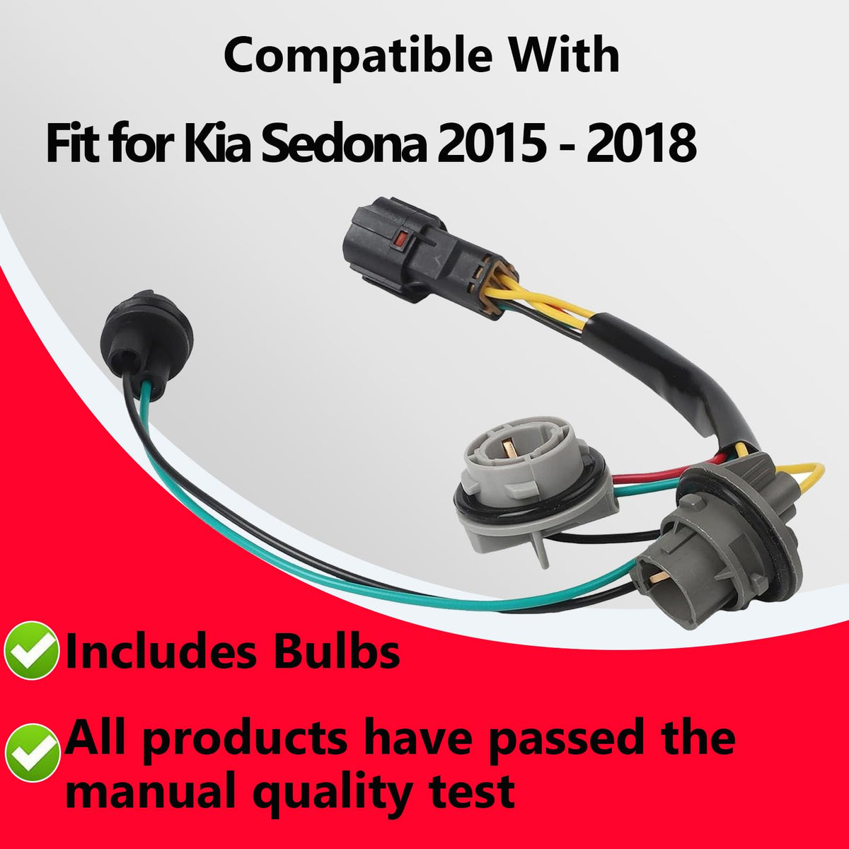 Socket & Wire Tail Light Harness Fit for Kia Sedona 2015-2018