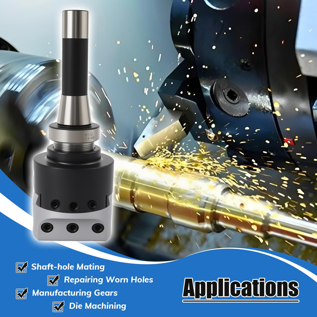 R8 Boring Head 2Inch Shank Boring Tool Set and 6Pcs 1/2" Carbide Boring Bar