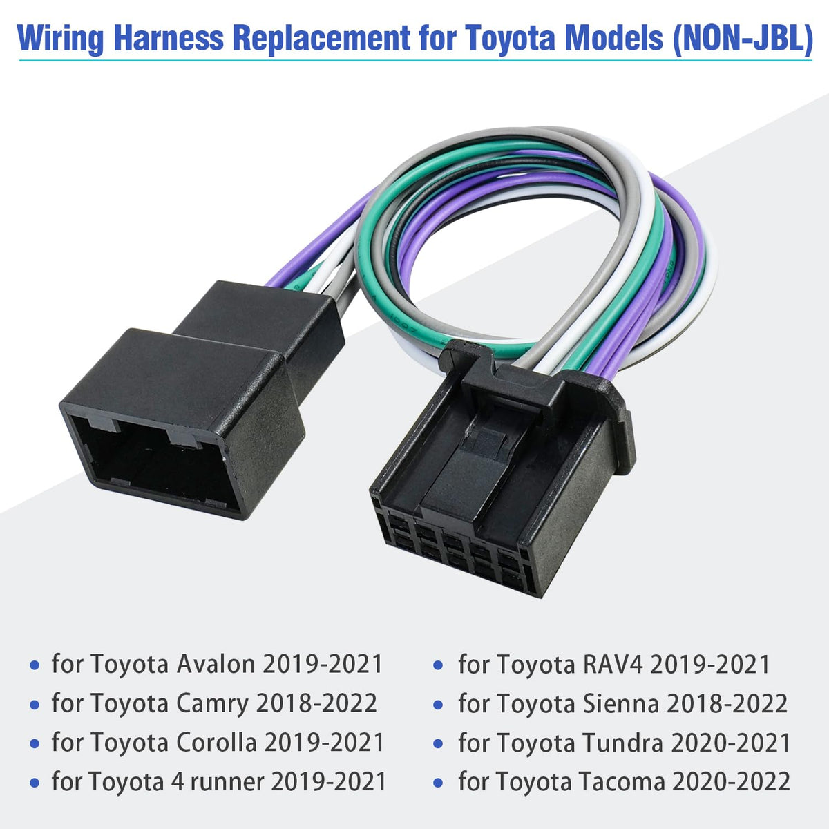 Car Subwoofer Amplifier Wire Harness Connector for Toyota Non JBL | Factory Radio Speaker T-Harness 10Pin AMP Plug
