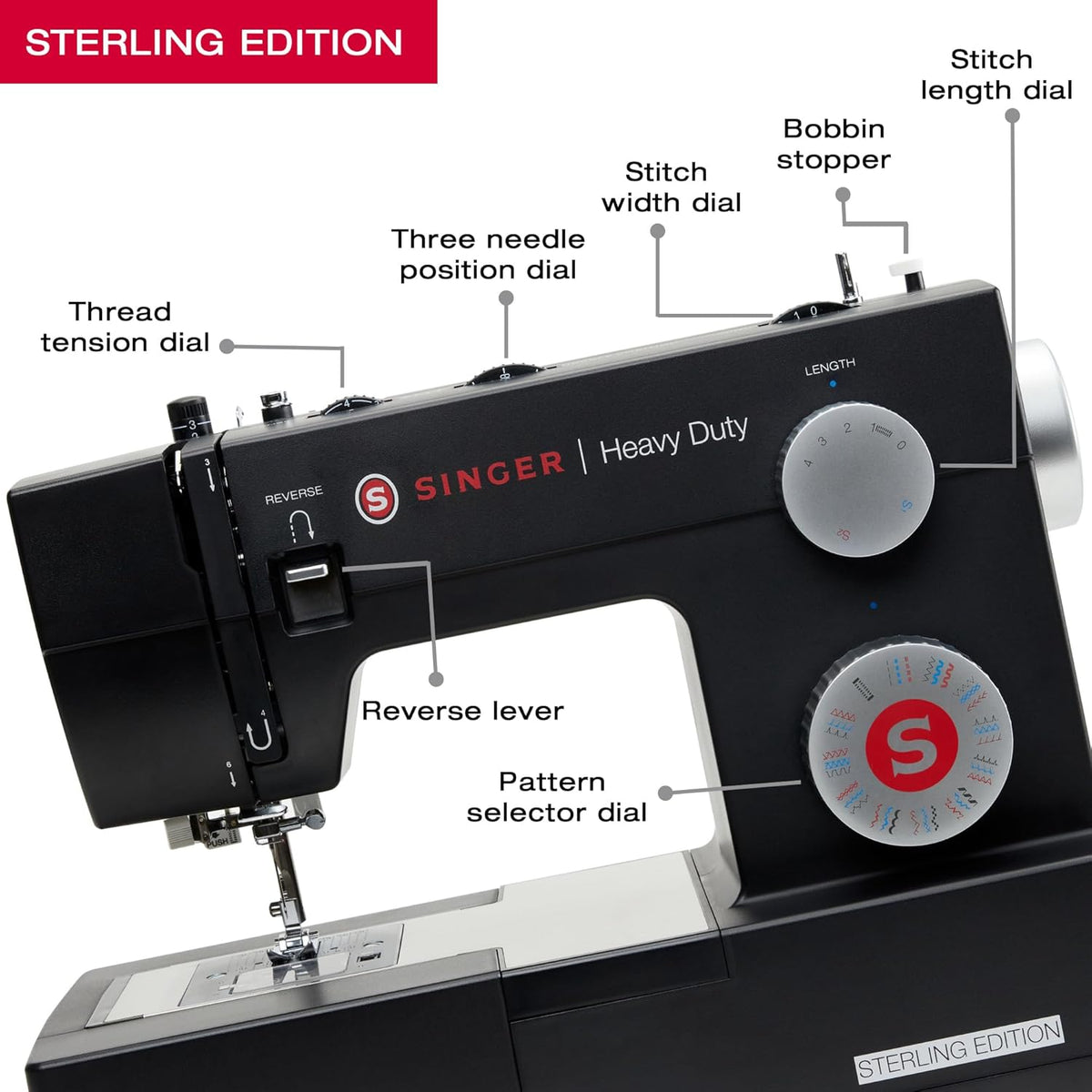 4432 Sterling High Speed Heavy Duty Sewing Machine + Accessory Kit | 32 stitches deliver 110 applications, 50% more