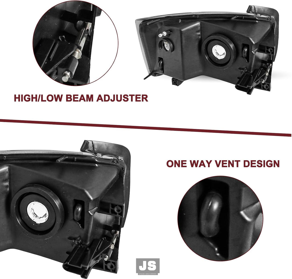 JSBOYAT Halogen Headlight Assembly for 2005-2007 Dodge Dakota