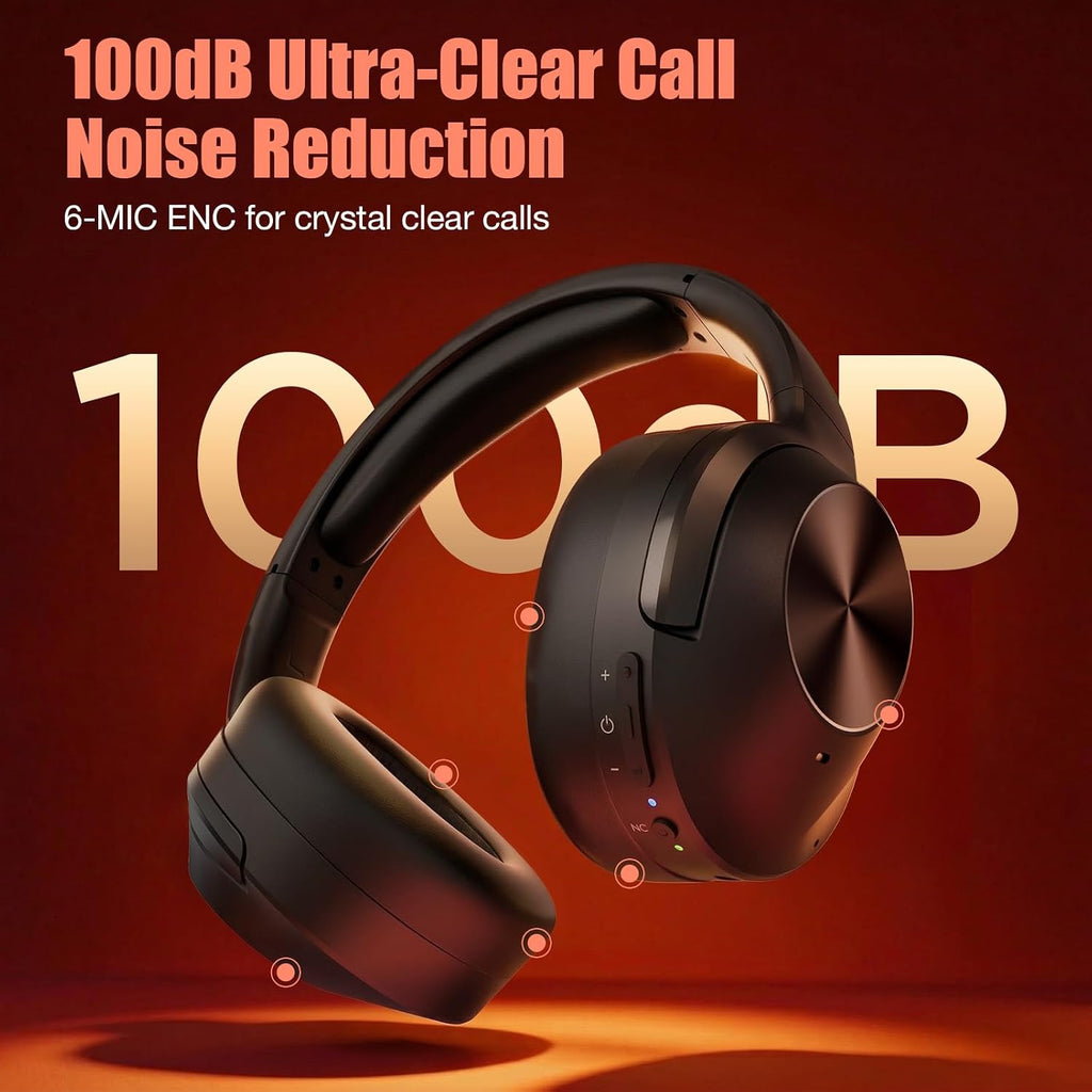 Active Noise Cancelling Headphones, Upgraded Wireless Bluetooth Headphones Over Ear (Carbon Black)