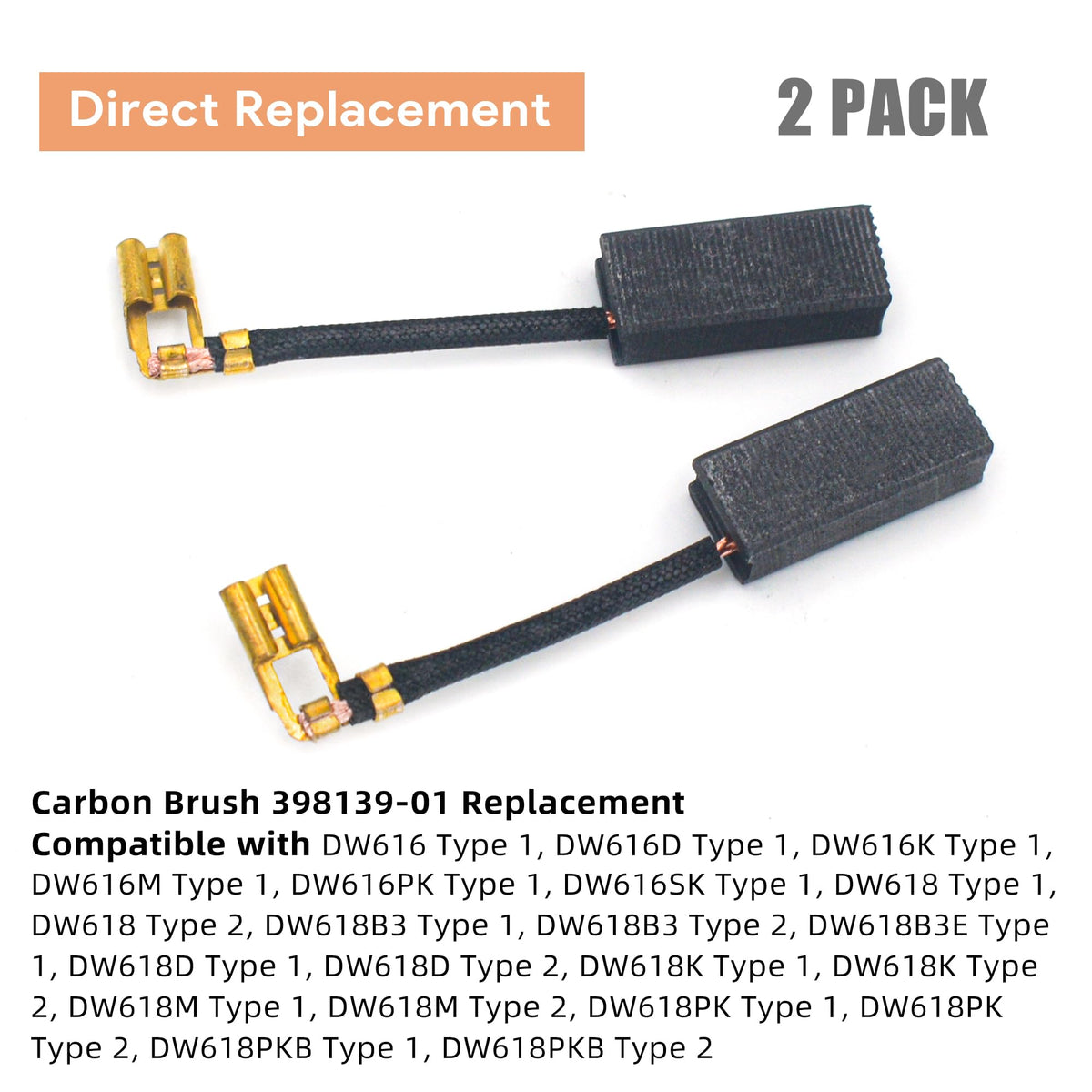 GEARLINTON 398139-01 Router Carbon Brushes Replacement, 2 Pack