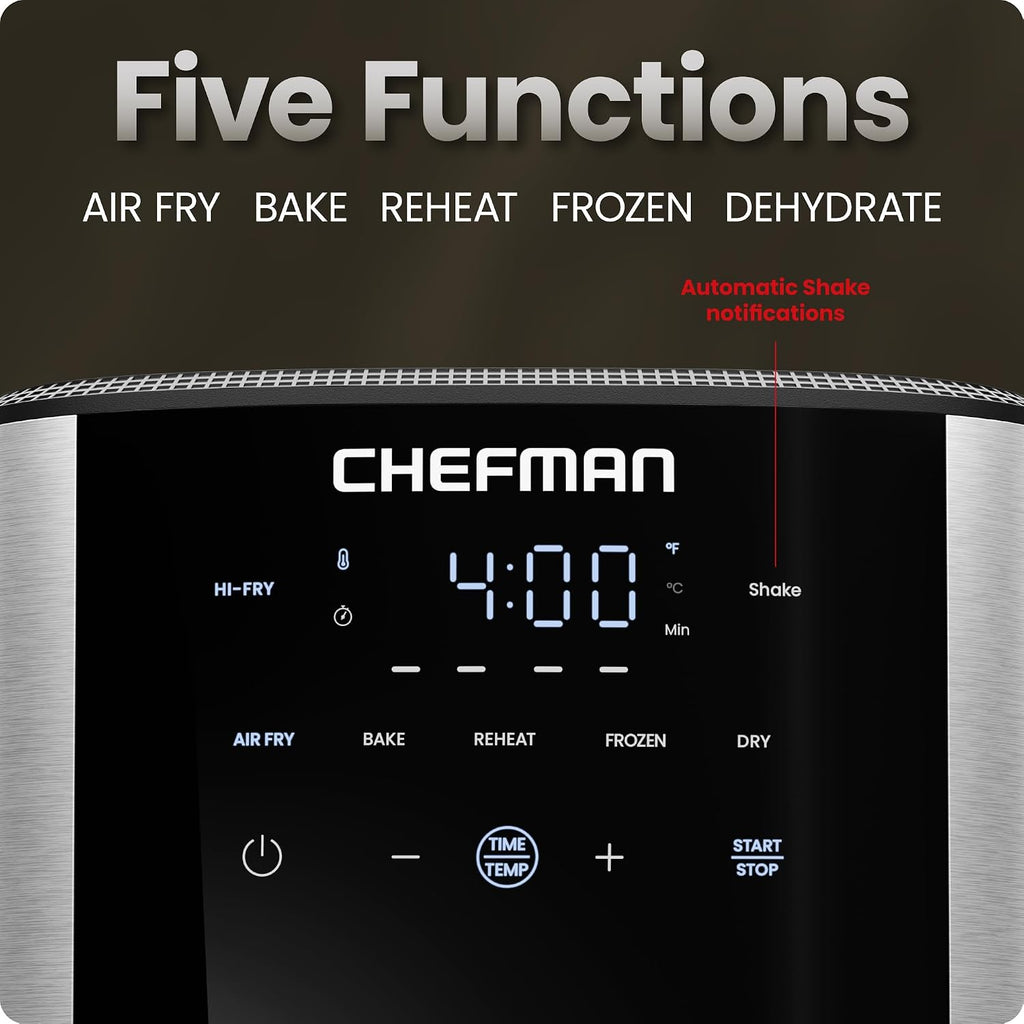 Air Fryer 6 Qt | TurboFry 5-in-1 with 450°F Hi-Fry Option for Crispier Results | Bake, Dehydrate, Frozen | XL