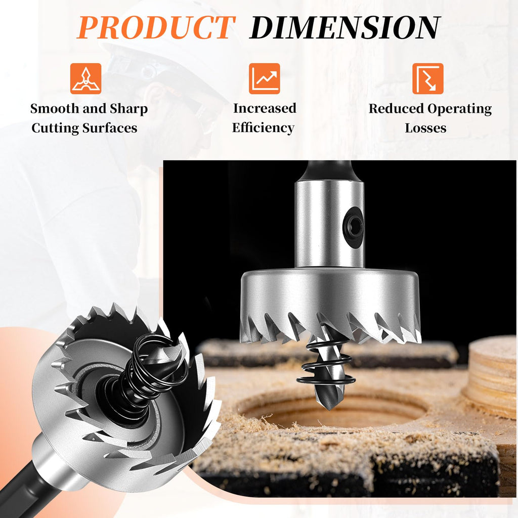 METALLIXITY Hole Saw 60mm 2-3/8" 4241 High Speed Steel for Metal Silver