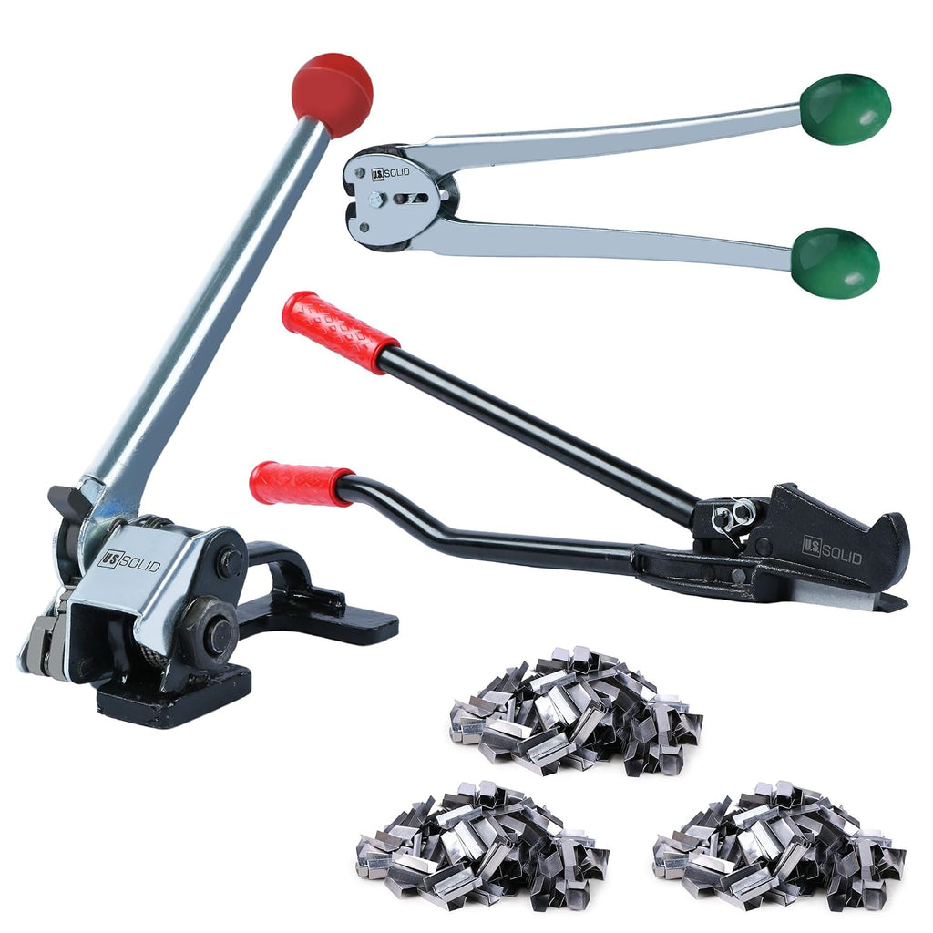 Steel Strapping Tool Kit Set Pallet Packaging Strapping Banding Kit for 1/2" to 5/8" Steel Strapping - Tensioner