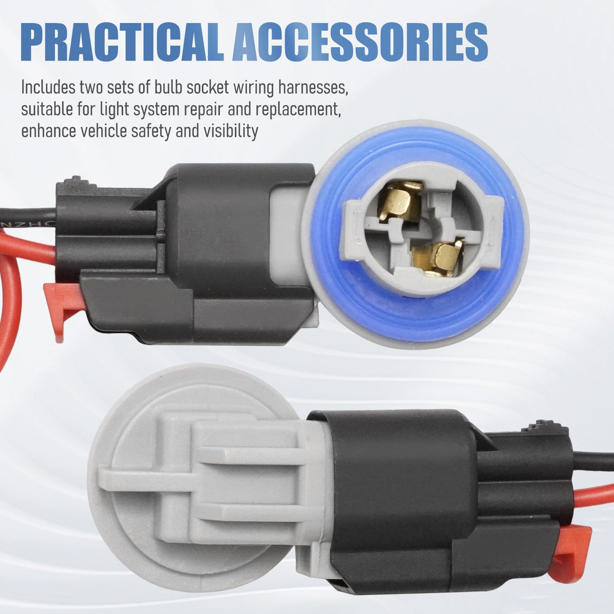 Vkinman 2Pcs 68046629AA Tail Light Side Marker Lamp Bulb Socket and Pigtail Harness Kit, Replacement for Dodge Durango Ram 1500 2500 3500, Replaces 68226723AA, 68014981AA
