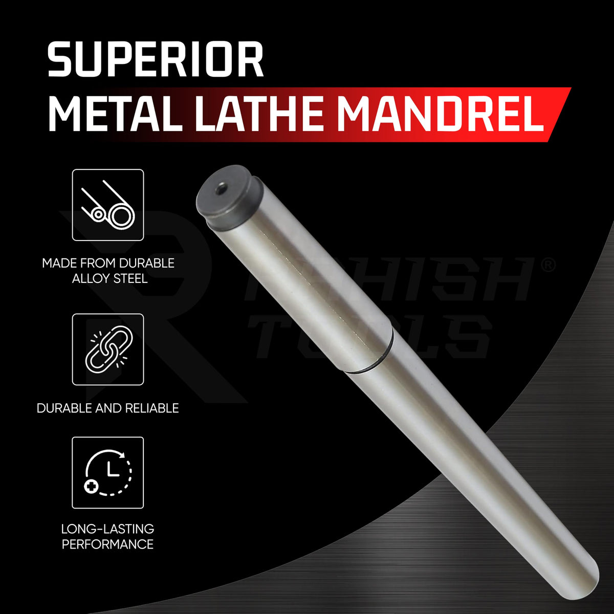 Rahish Tools 4MT Parallel Lathe Alignment Test Bar with High Precision Bar Alloy Steel EN31 Mandrel - Tailstock Re-Alignment Tool with 1 Micron Accuracy & Morse Taper with Max Run-Out of 0.0001"