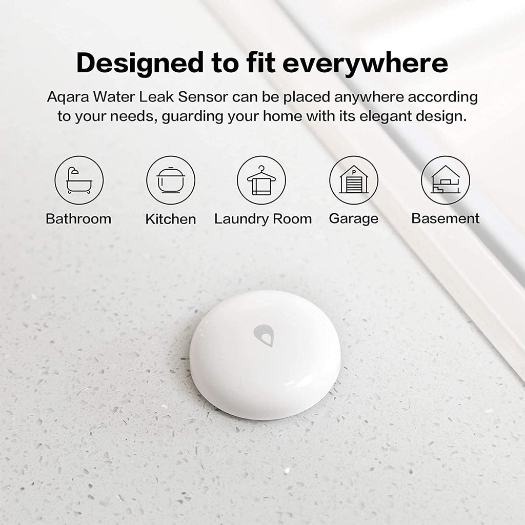 Water Leak Sensor 1 Pack, Zigbee Water Leak Detector for Alarm System | Requires AQARA HUB, App Notifications, Smart