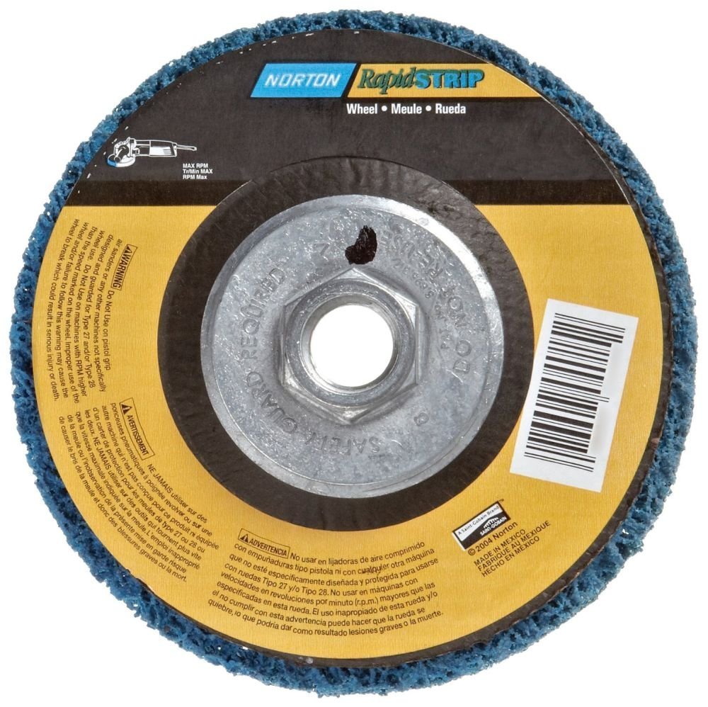 Norton 07660704015 6 Pack Rapid Strip Non-Woven Grinding Wheel, 4-1/2" Diameter, 5/8"-11 Arbor Hub, Grit Coarse