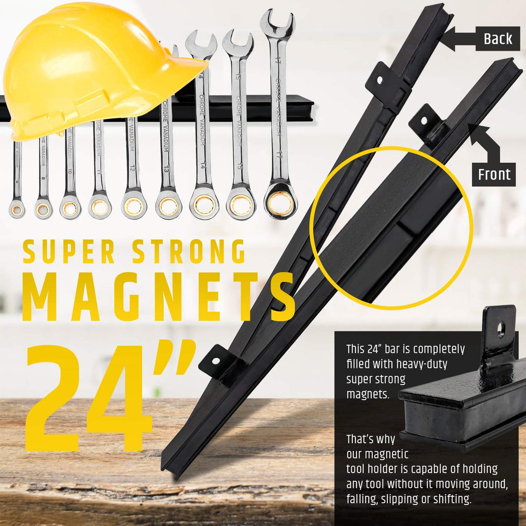 24" Heavy-Duty Magnetic Tool Holder (Upgraded Version) - Extremely Powerful Magnetic Pull Force to Hold Heavy Tools
