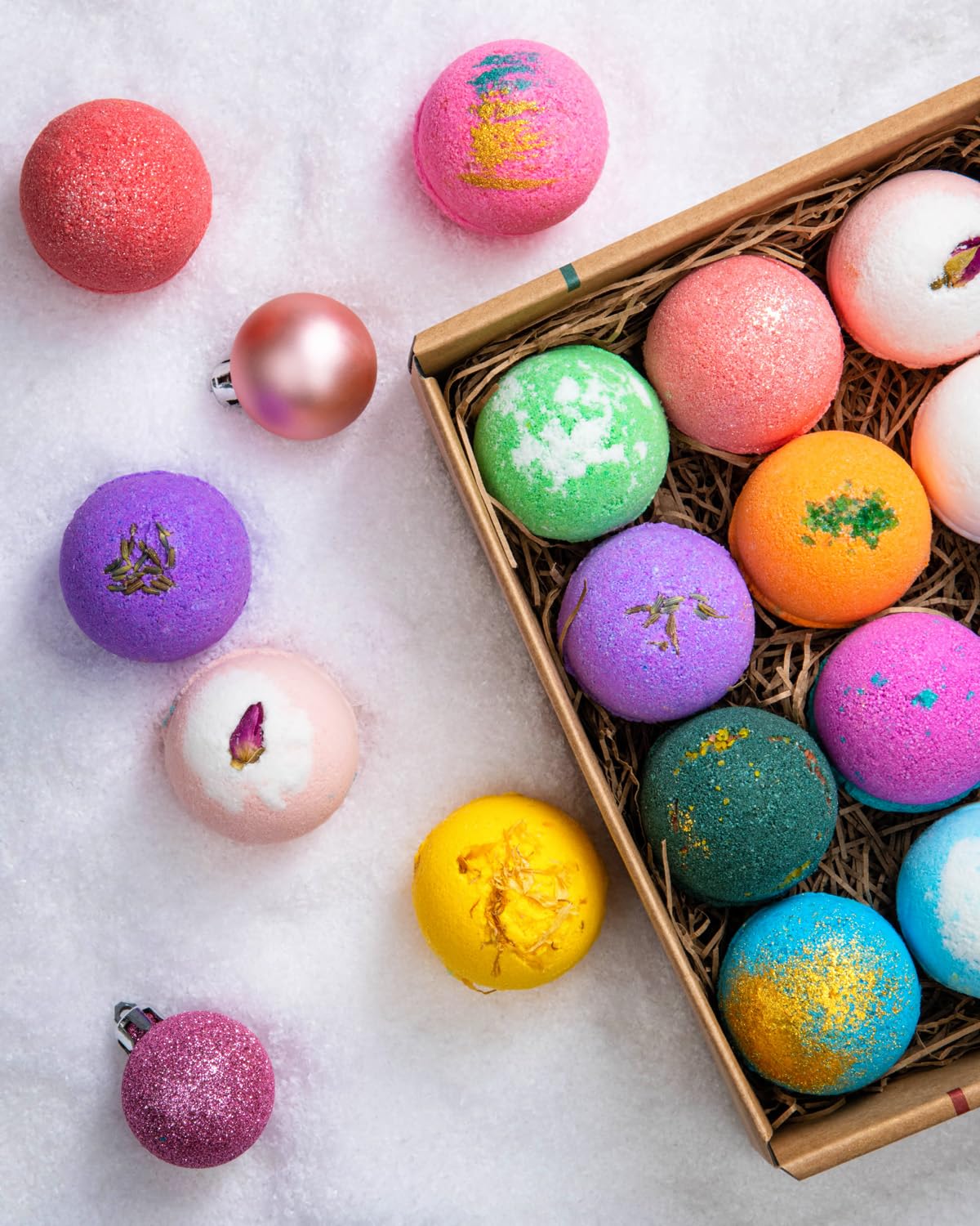 Bath Bombs Gift Set 12 USA made Fizzies, Shea & Coco Butter Dry Skin Moisturize, Perfect for Bubble Spa Bath.