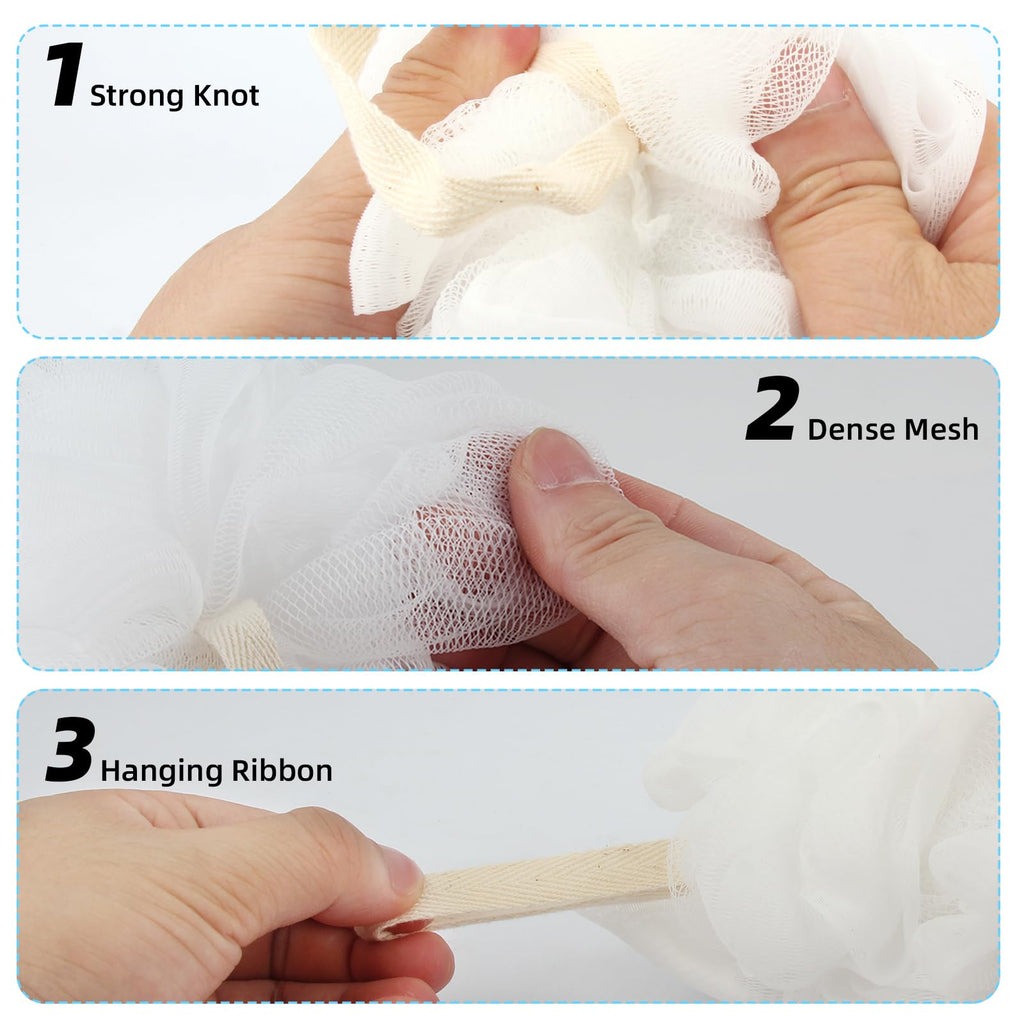 Bath Sponges Loofahs 70g Large Size White 4 Pack,Shower Sponge