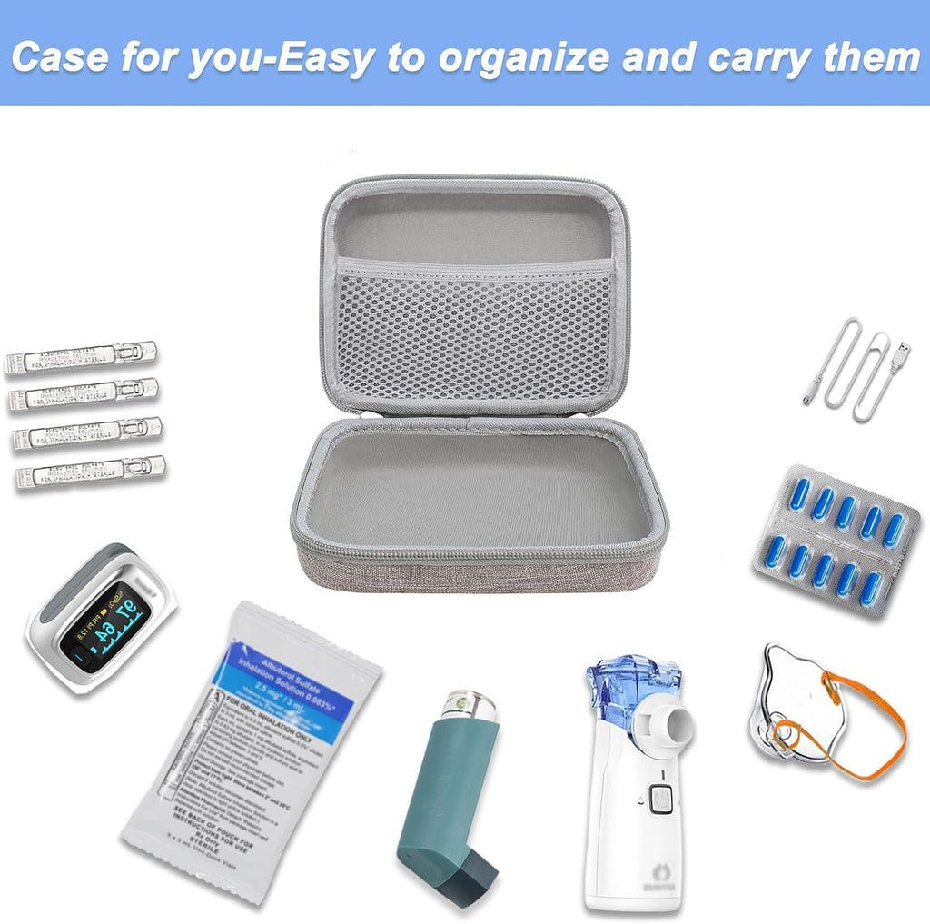 Klawdsky Carrying Case for Portable Nebulizer, Travel Medical Bag, Hard Emergency Medical Bag for Inhaler Spacer Case for Adults(Bag Only)