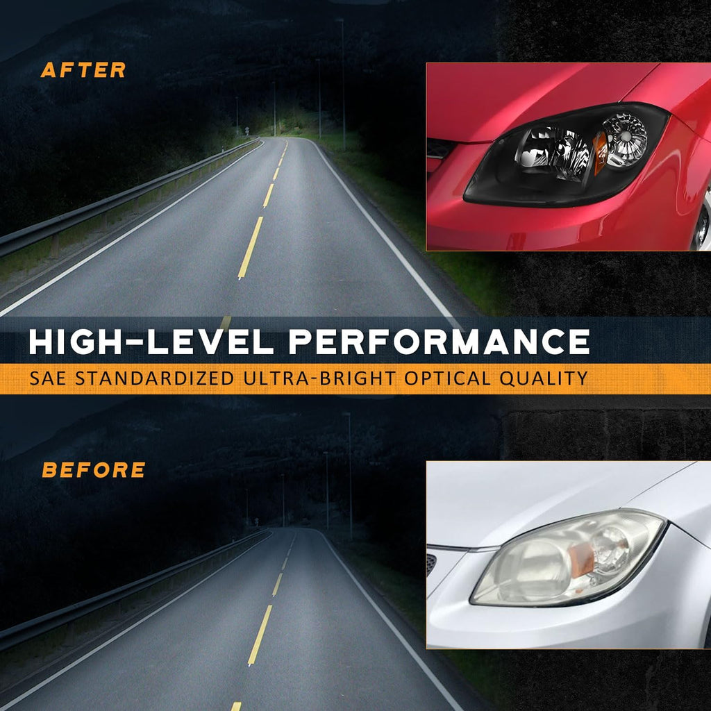 WEELMOTO Headlights for 05-10 Cobalt/05-06 Pontiac Pursuit/07-09 G5