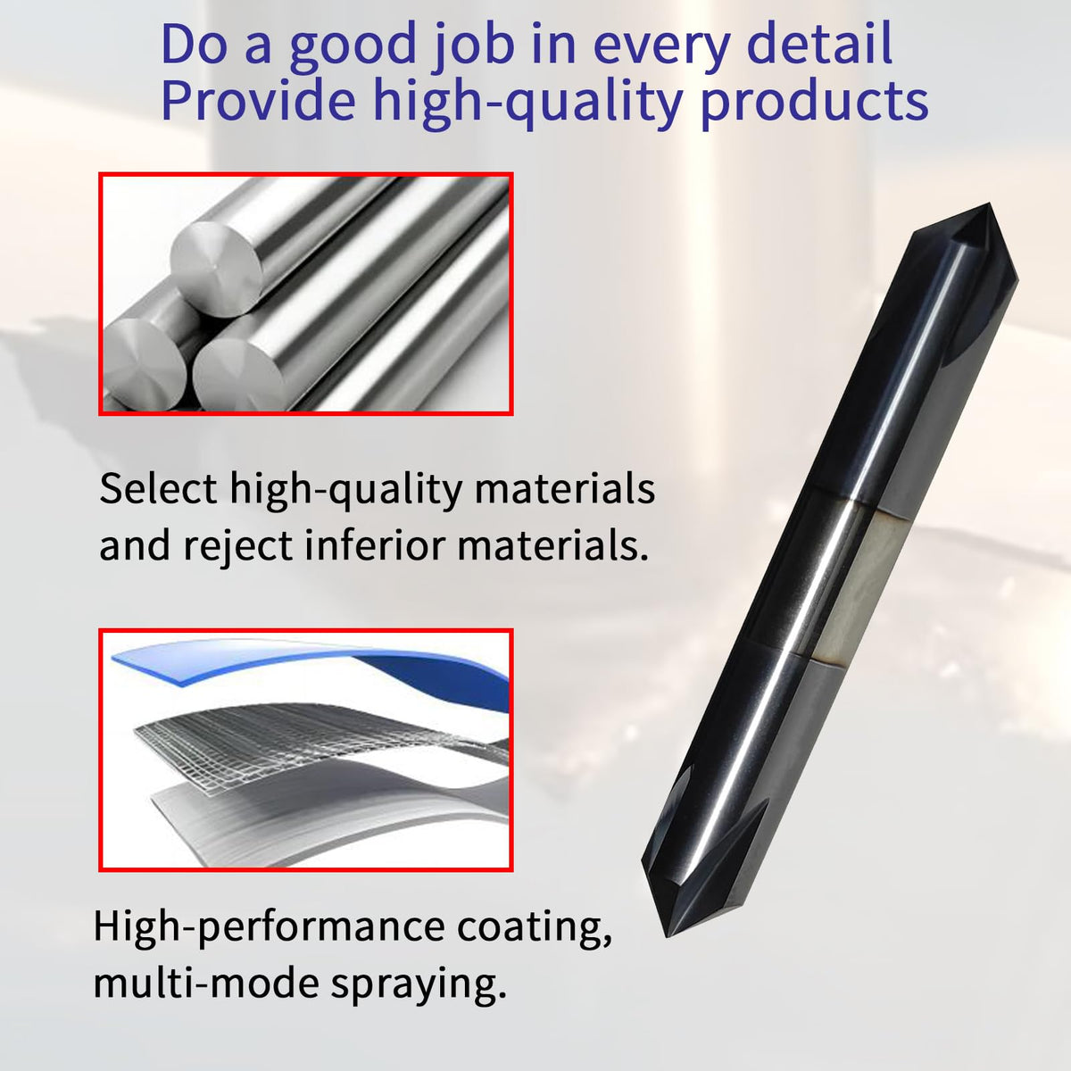 3/8" Chamfer Mill, Carbide, 4 Flute, 90°, Double End, AlTiN Coated