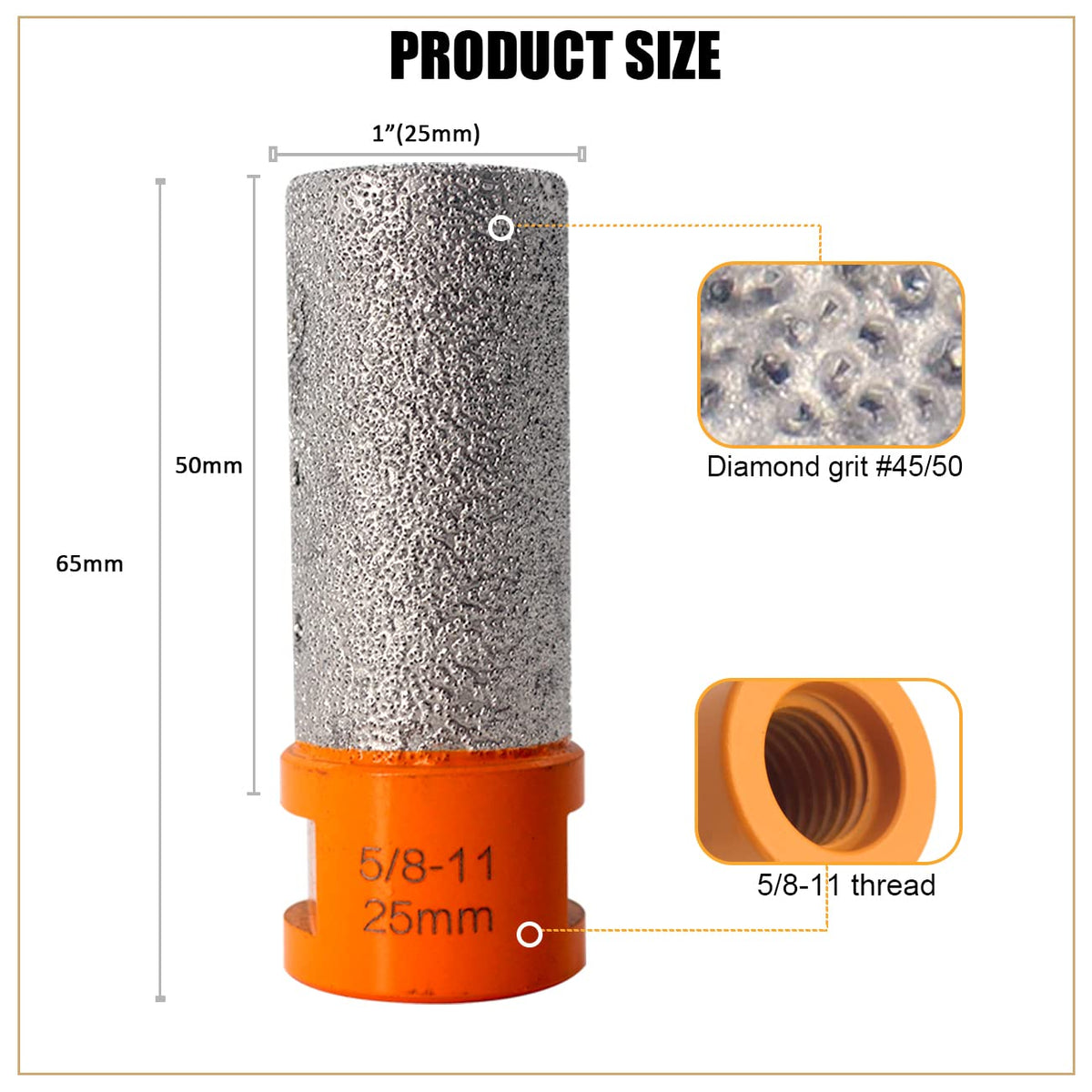 3Pcs Diamond Beveling Chamfer Bits Set,Tile Milling Cone with Adapter