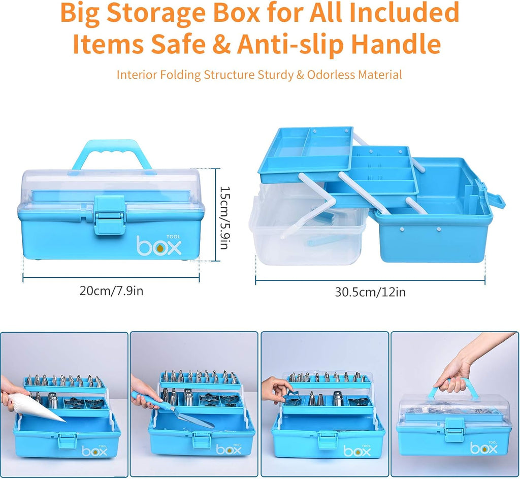 Cake Decorating Tools Supplies Kit: 236pcs Baking Accessories with Storage Case - Piping Bags and Icing Tips Set