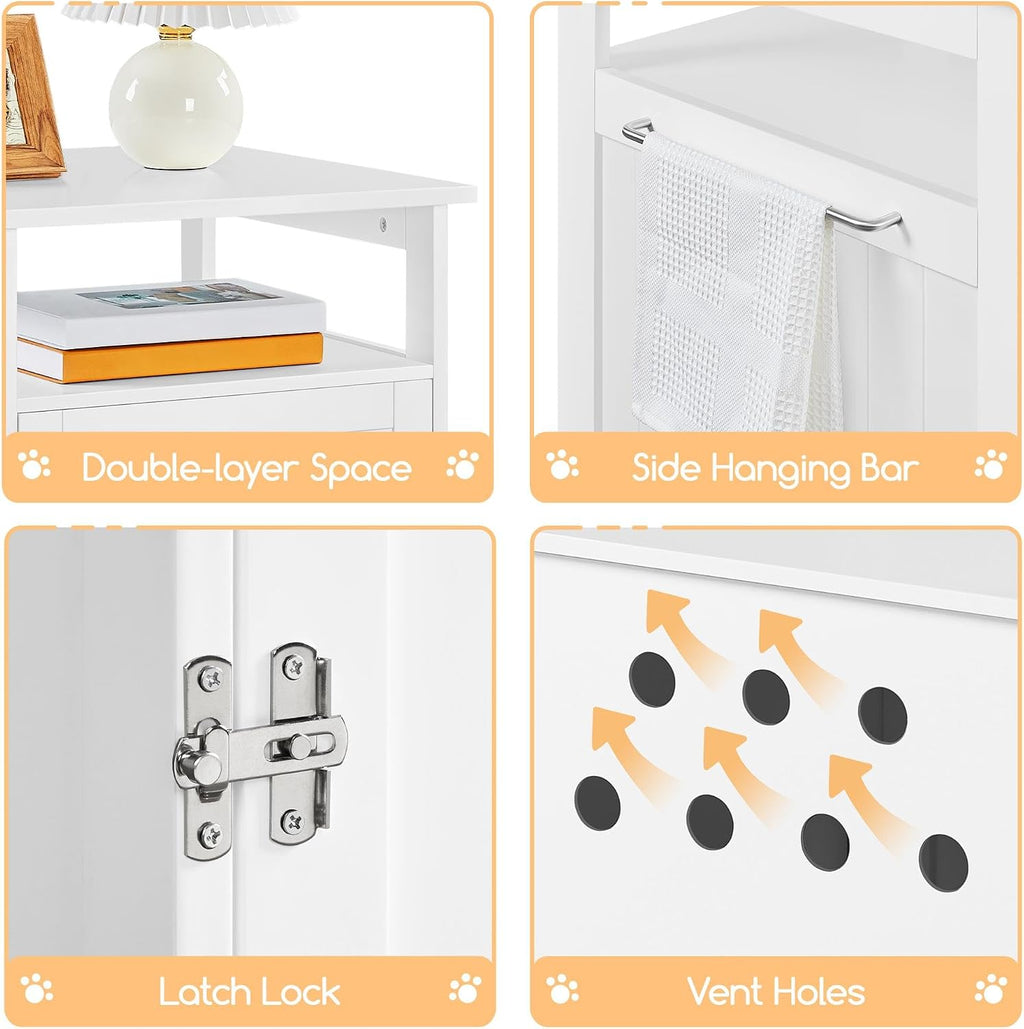 Hidden Cat Litter Box Enclosure Furniture with Storage Shelf