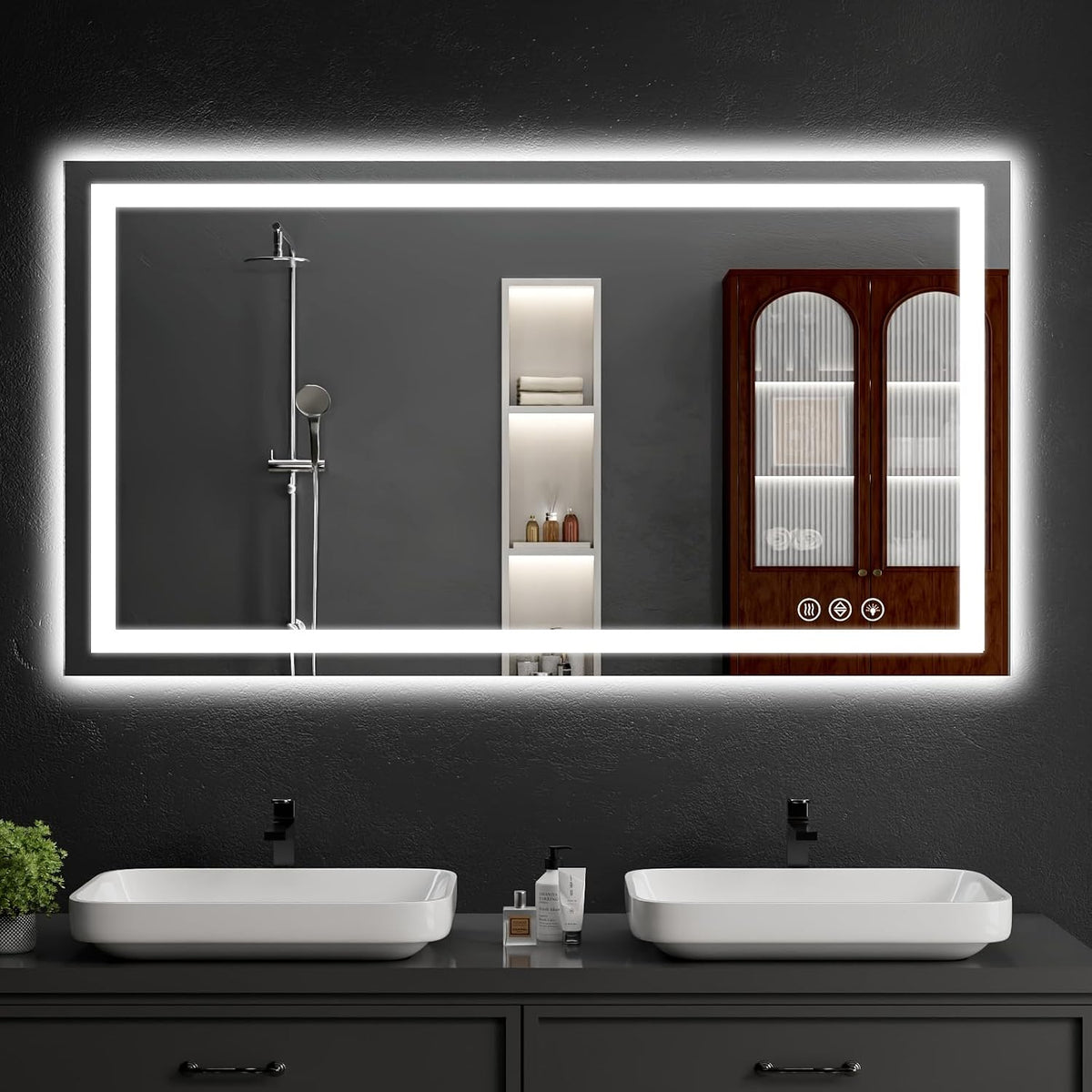 30"x48" LED Bathroom Mirror with Lights | Dimmable，Anti-Fog，Bathroom Vanity Mirror for Wall, Backlit + Front Lit