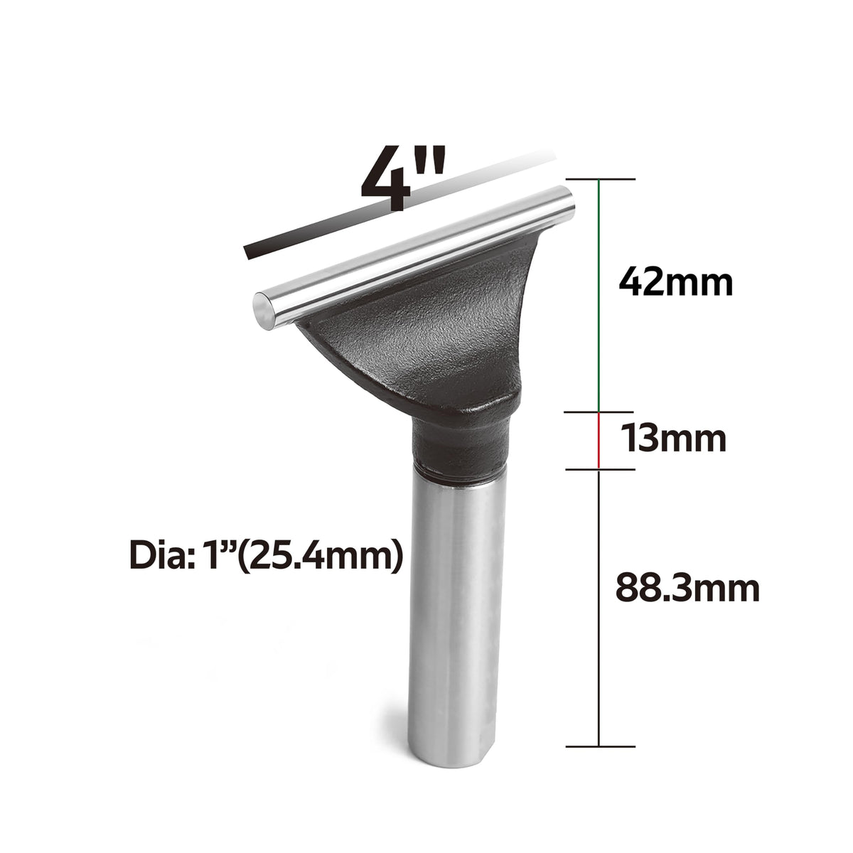 BMWOOD 4" Tool Rest with 1" Diameter Stem Total Length 4", Woodlathe Heavy Duty Round Bar Straight Tool Rest.