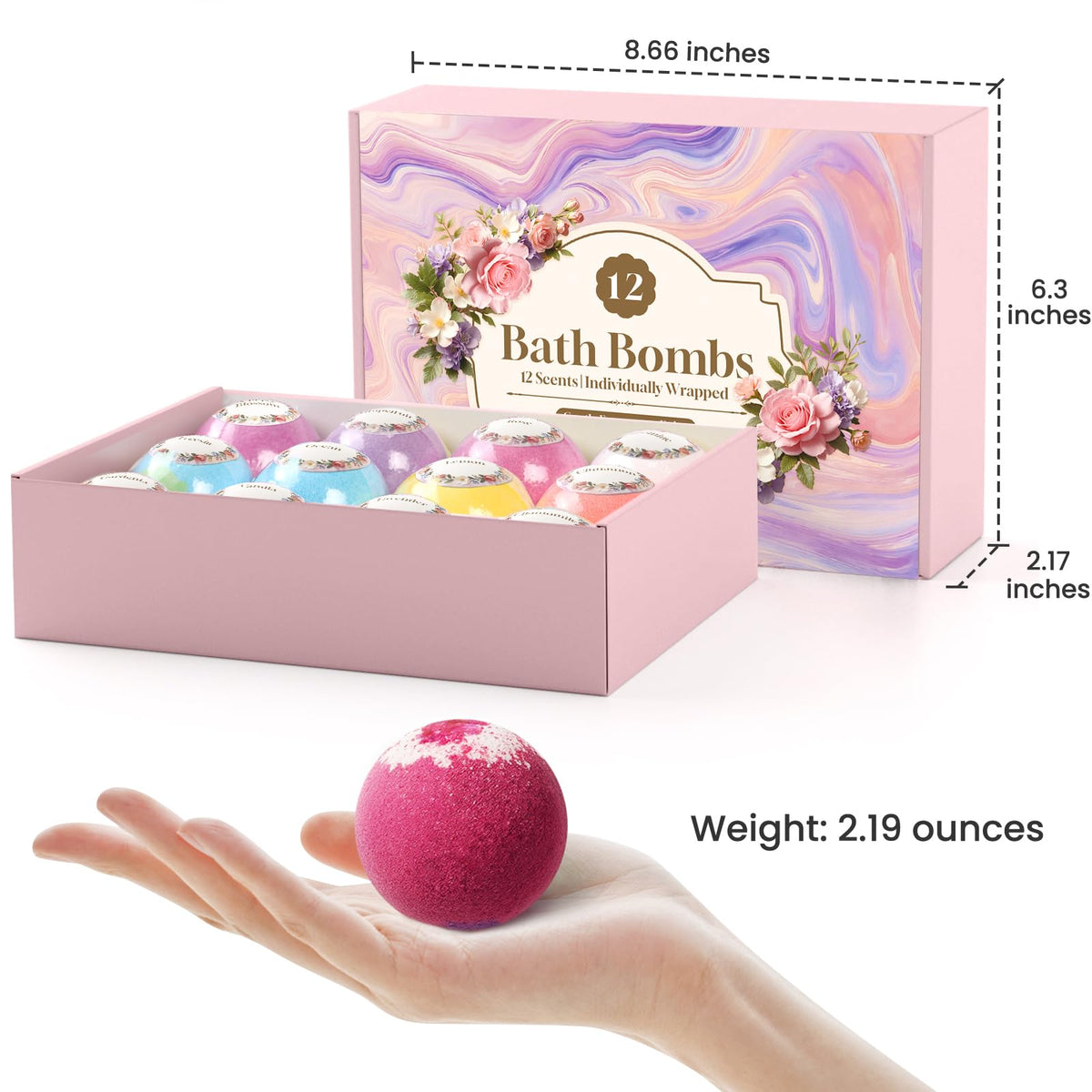 Bath Bombs for Women, Handmade Natural Bath Bomb with Shea Butter