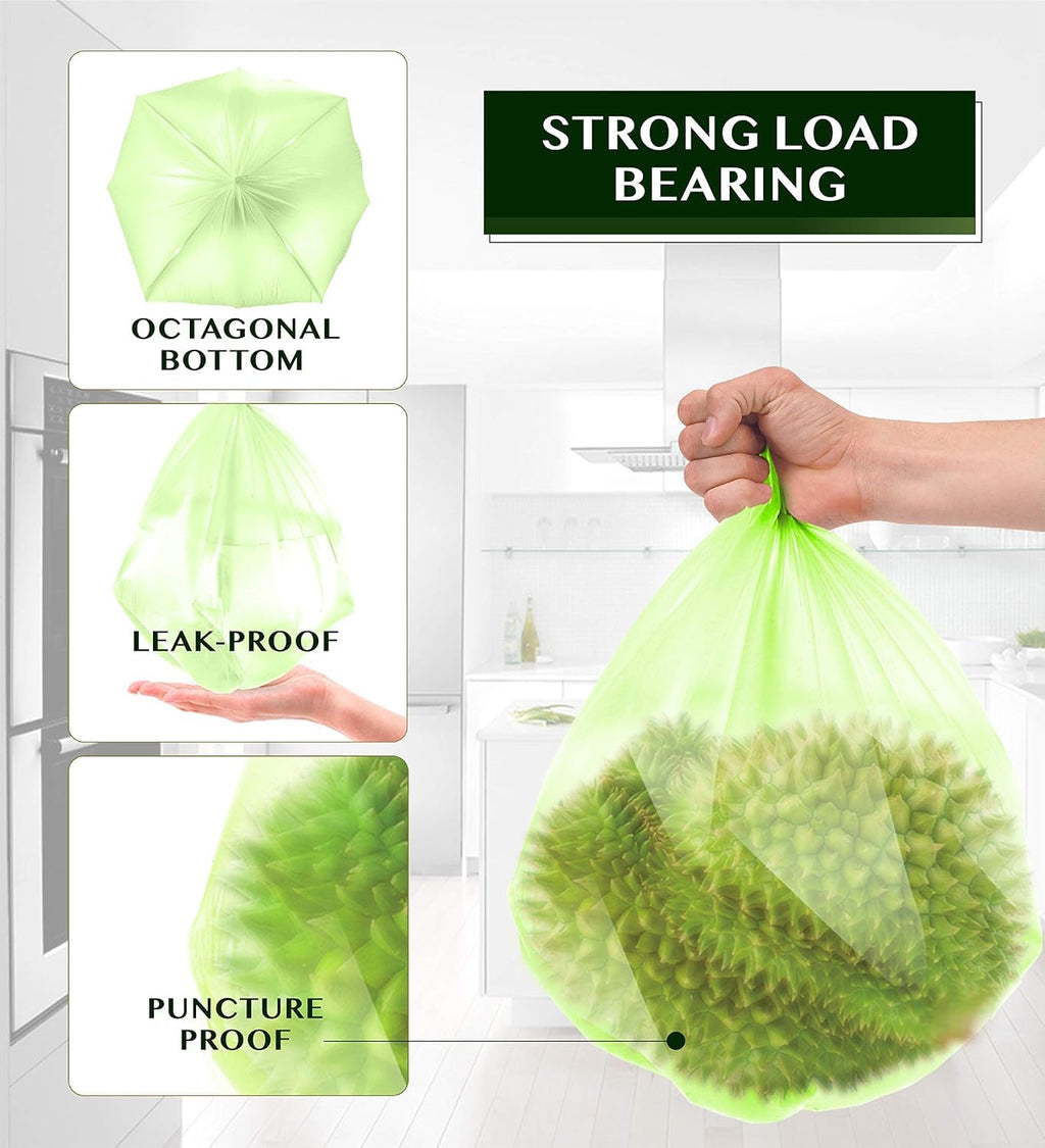 Compostable Trash Bags 13 Gallon Garbage Bags, Unscented, 80 Count