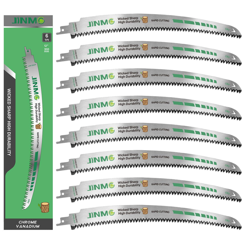 8-Pack 12 Inch 6TPI Arc Curved Reciprocating Saw Blades for Pruning