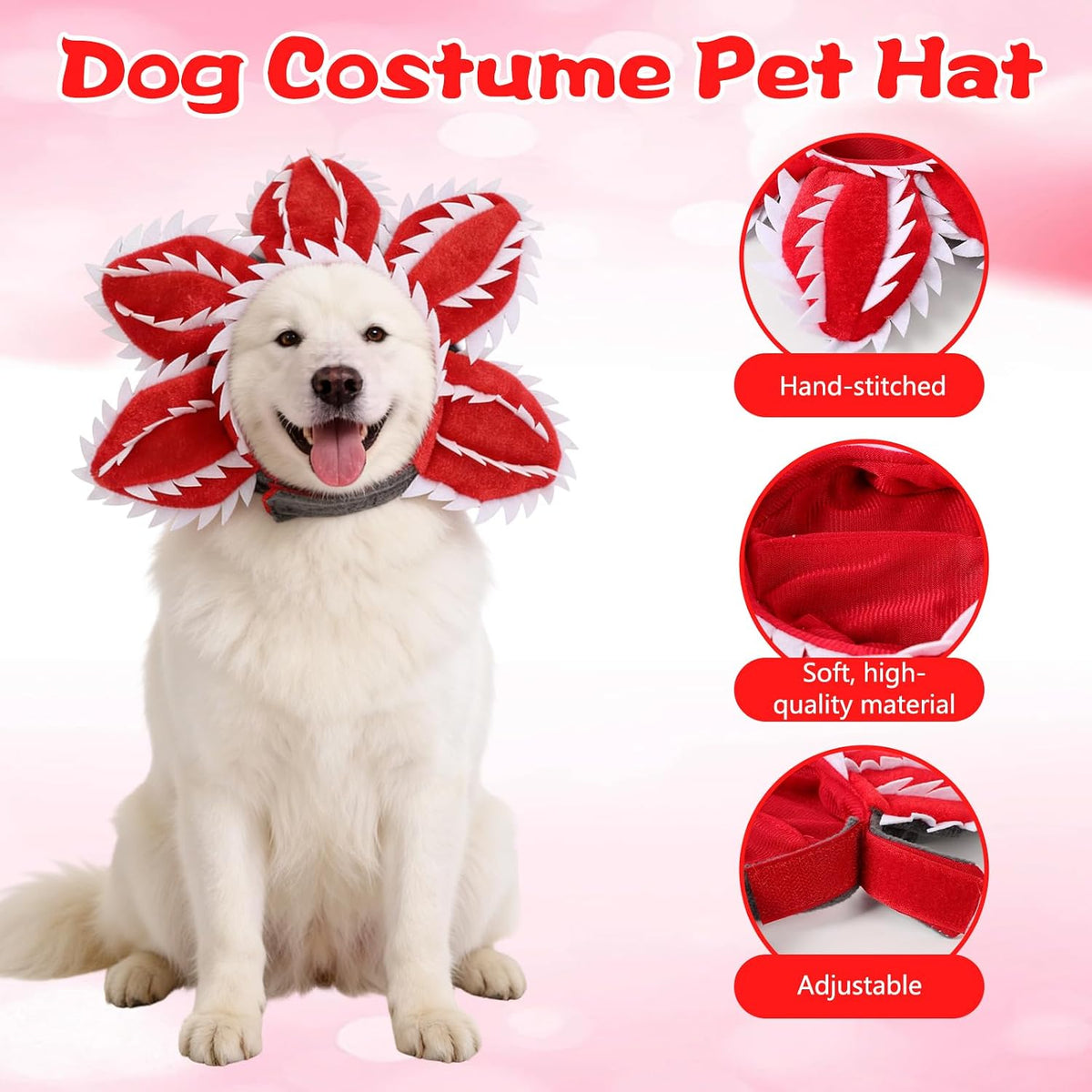 Pet Demon Dog Costume Funny Carnivorous Plant Dog Adjustable Hat Costume