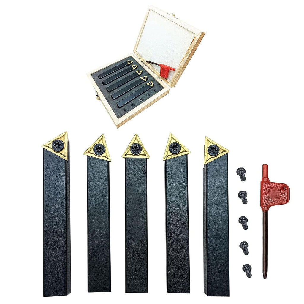 5pcs 1/2in Shank Turning Tool Holder Set with TCMT16T304 Carbide Inserts