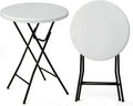 Cocktail Table, 32 Inch Folding Bar Table, High Top Round Tables, Outdoor Portable Bistro Tall Folding Table for