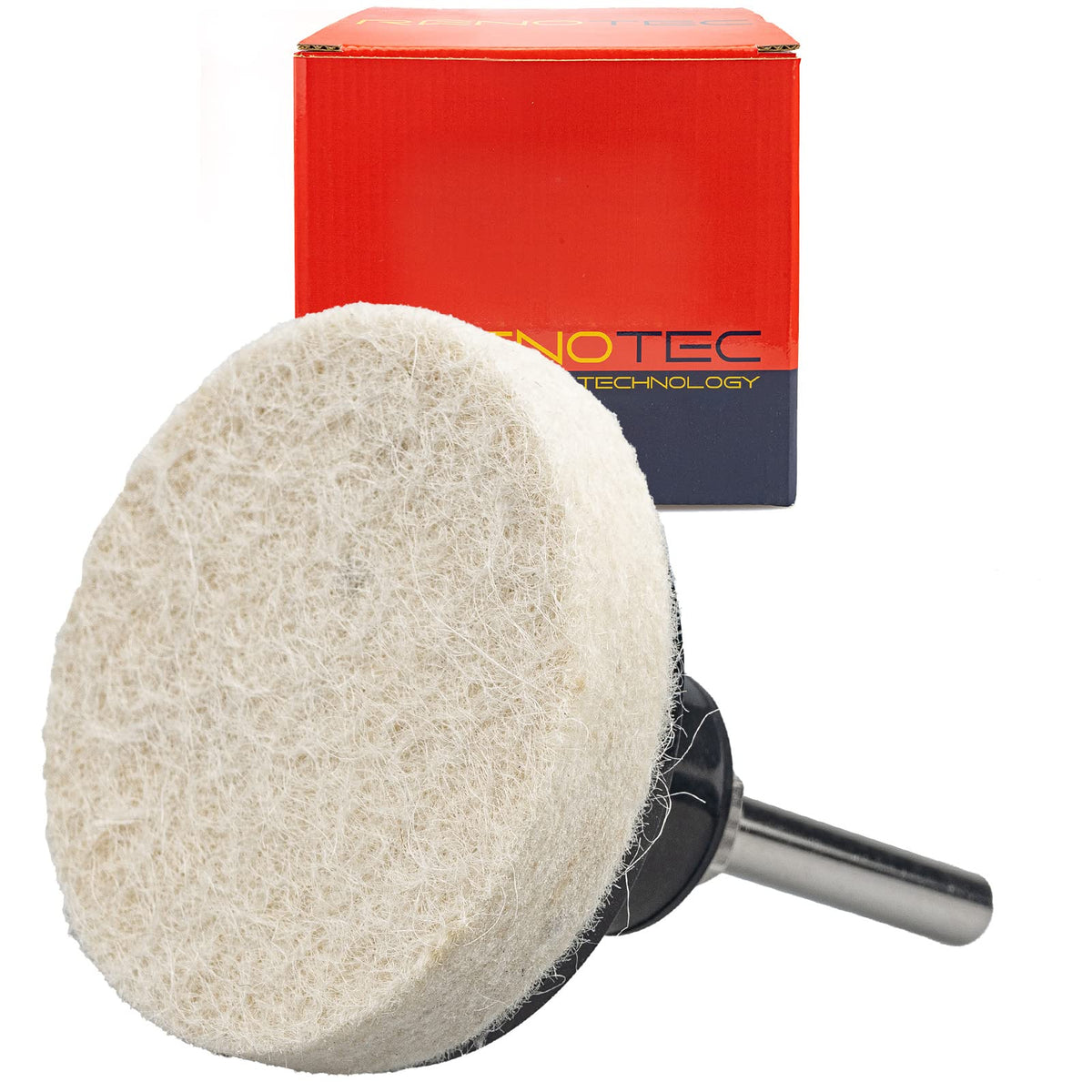 RENOTEC 40 Pcs 2 Inch Wool Disc, Premium Compress Wool, Cleaning & Polishing, on Metal Polishing, 1 Pc Holder Include