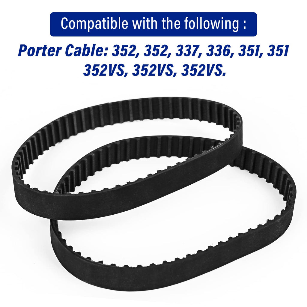 Sander Toothed Drive Belt Compatible With 848530 Porter Cable Fits 351/352 336/337 Variable speed Belt Sanders - 2Pack