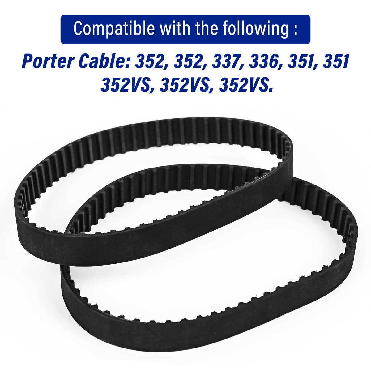 Sander Toothed Drive Belt Compatible With 848530 Porter Cable Fits 351/352 336/337 Variable speed Belt Sanders - 2Pack