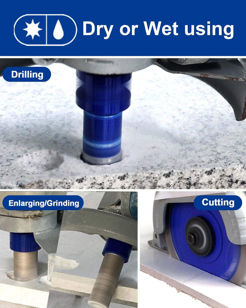 SHDIATOOL Diamond Drill Core Bits Set,Porcelain Diamond Hole Saw Kit, 11PCS