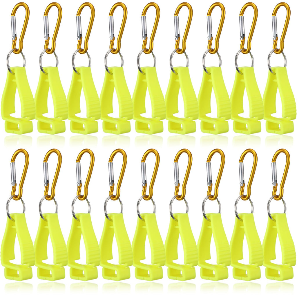 Leinuosen 18 Pcs Yellow Glove Clips for Work, Glove Holders Bulk