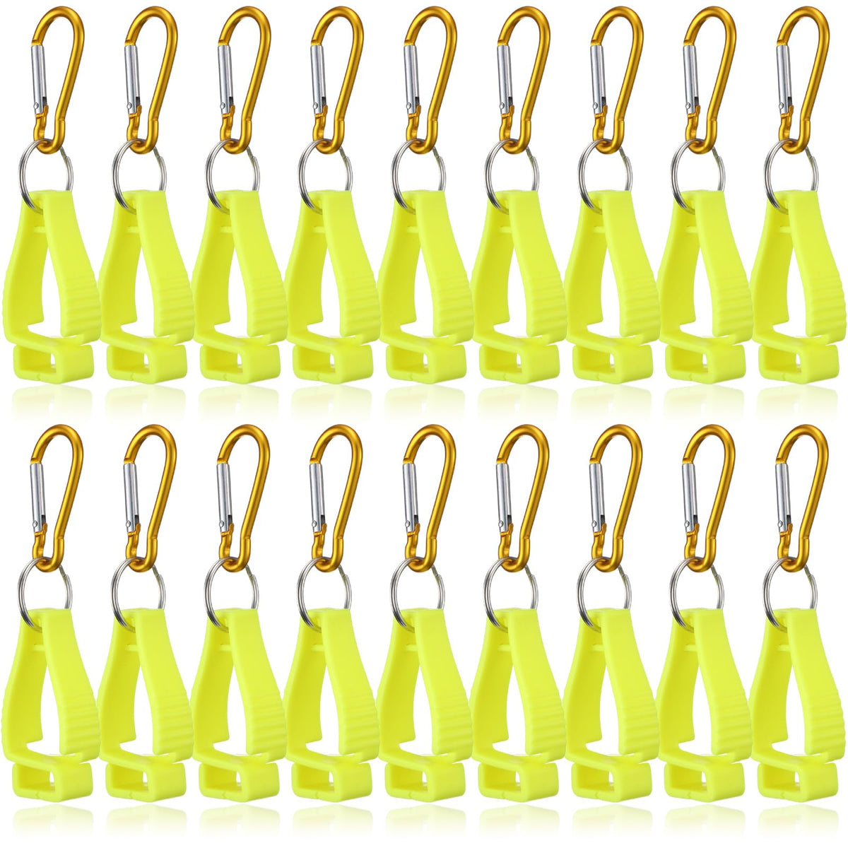 Leinuosen 18 Pcs Yellow Glove Clips for Work, Glove Holders Bulk