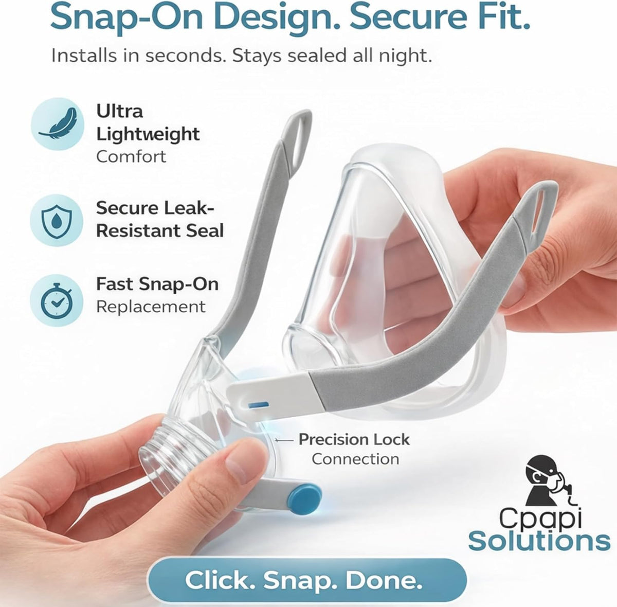 F20 Replacement Cushion – Compatible with AirFit & AirTouch CPAP Masks, Soft Silicone Seal, Snug Fit for Nose & Mouth, Durable & Comfortable (Clear 1 Pack, Large)