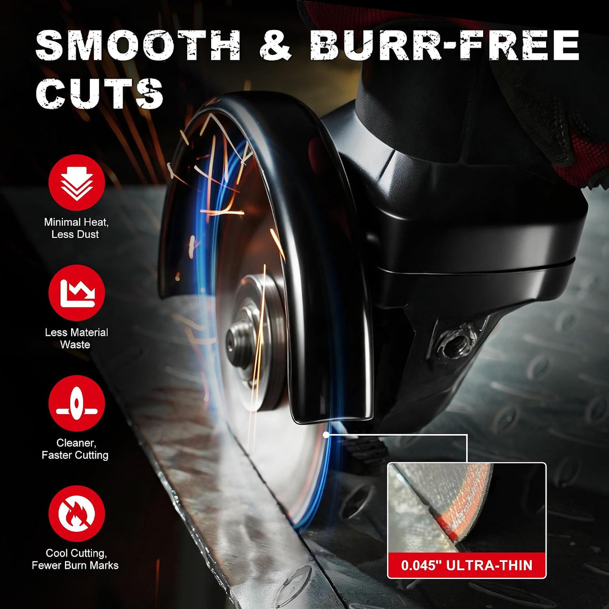 EZARC 4.5" Ceramic Cut-Off Wheels for Stainless Steel & Metal, 25-Pack