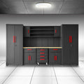 Garage Storage Cabinets System, 8-Pcs Workshop Cabinet Set in Black