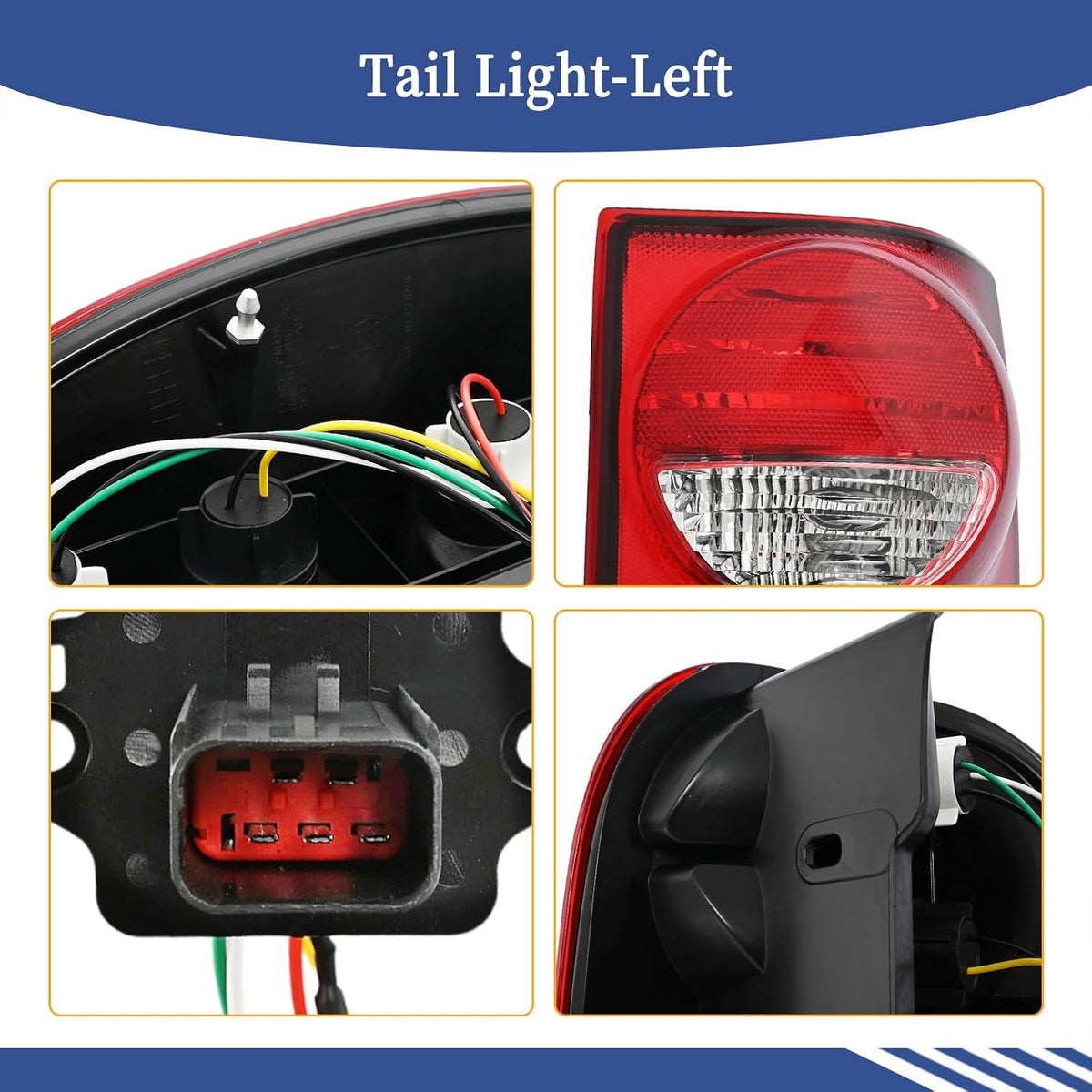 Left Tail Light Compatible with Jeep Liberty 2005 2006 2007 Replace 55157061AG CH2800158 Taillight Assembly