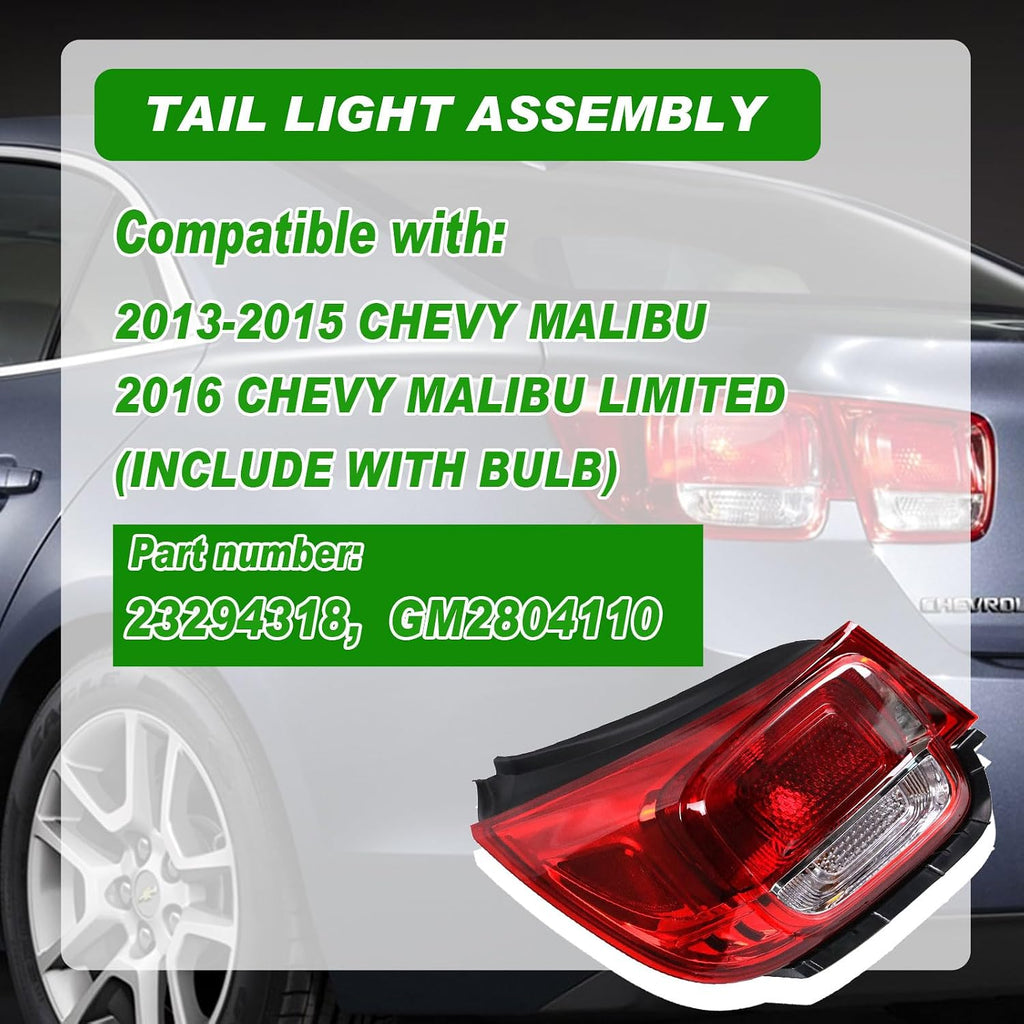 Lochnchn Tail Light fits 2013 2014 2015 Chevy Malibu LT LS Eco,Limited 2016